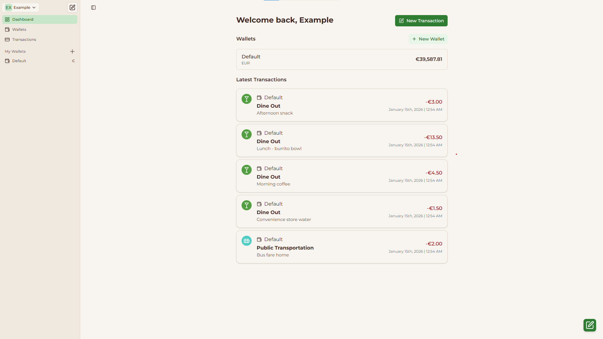 AnythingBudget app dashboard